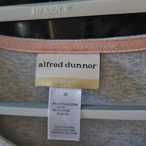 Alfred Dunner Gray Tee with Pink Trim